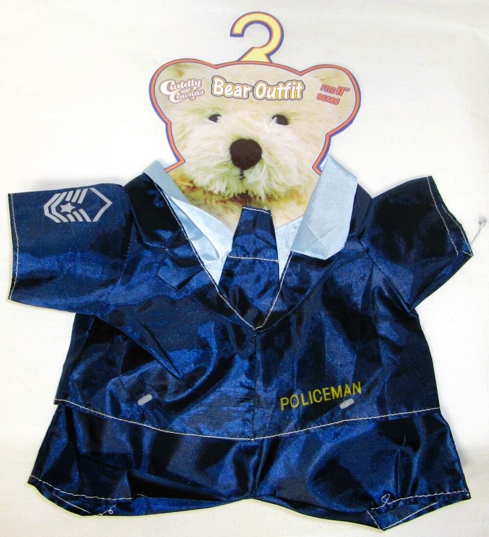 Cuddly Cousins Blue Policeman Uniform Outfit for 12-inch Plush Bear One Piece